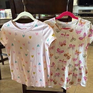 Girls' Heart and Butterfly tops